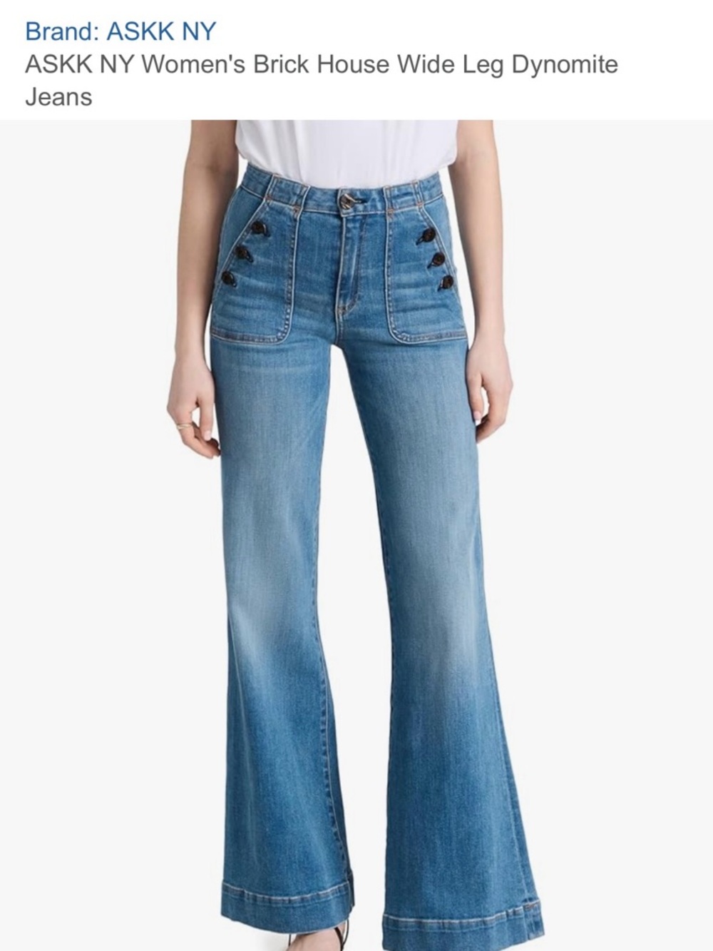 ASKK NY High-Rise Flare Jeans in Light Blue Wash